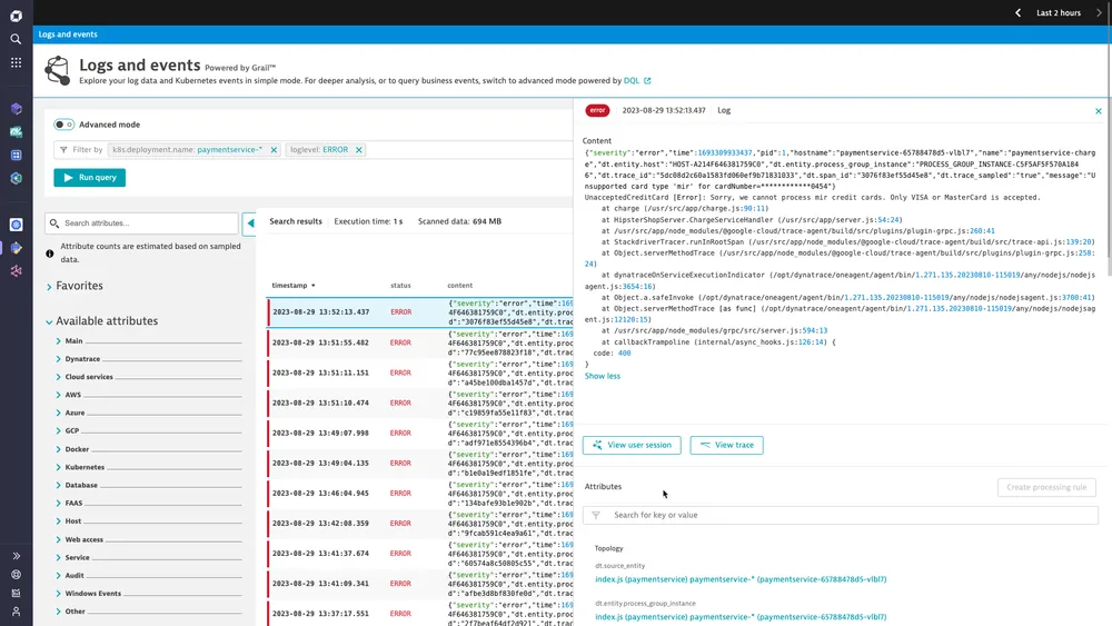 Log Management in Dynatrace