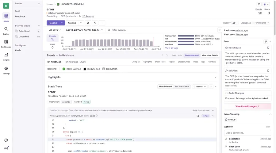 Sentry - New Relic Alternative